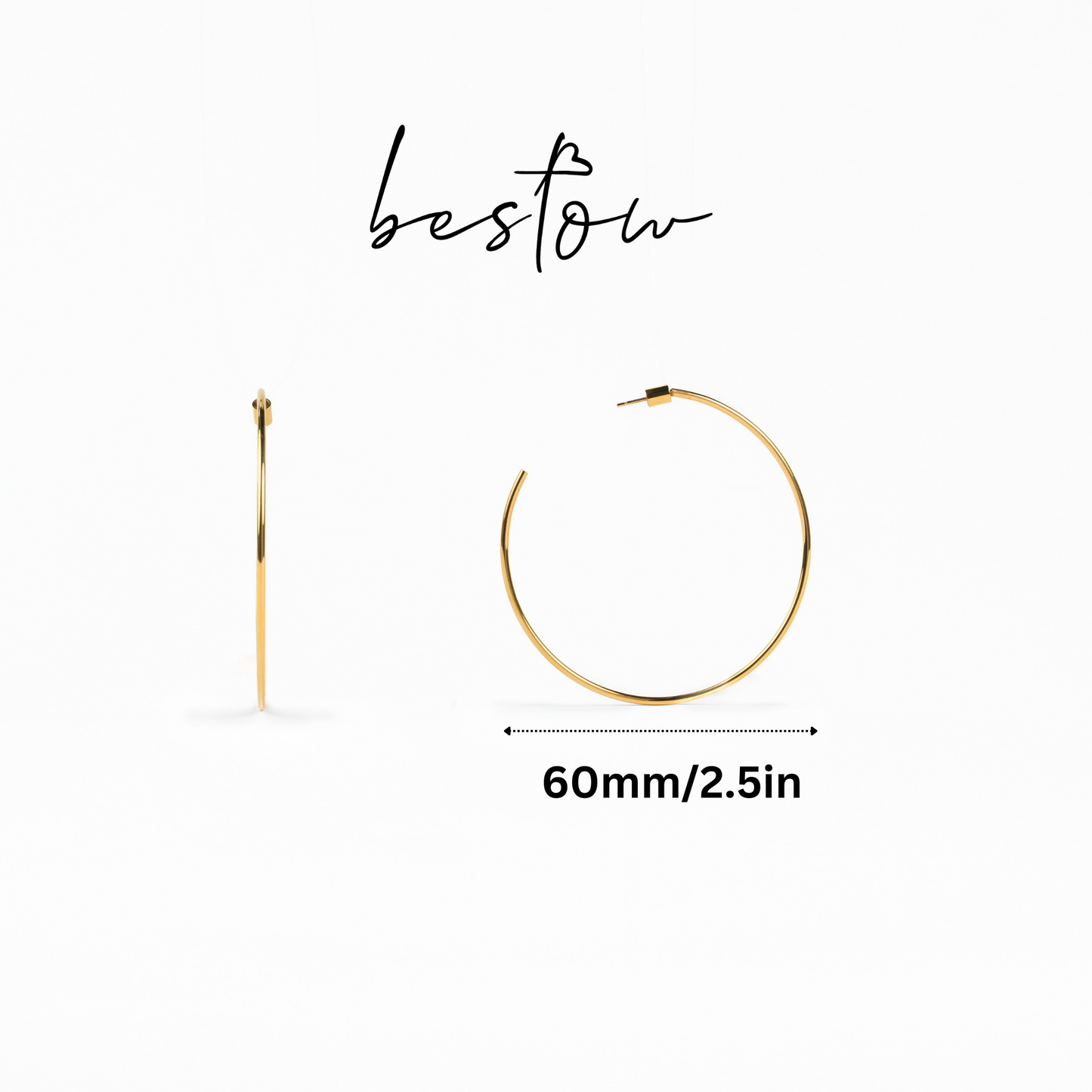 Bestow Fine Hoop Collection - 2.5in (Gold)