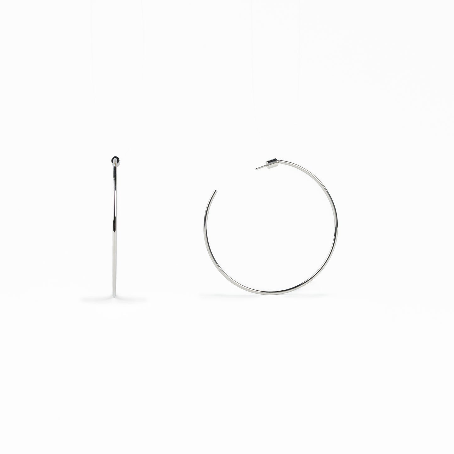 Bestow Fine Hoop Collection - 2.5in (Silver)