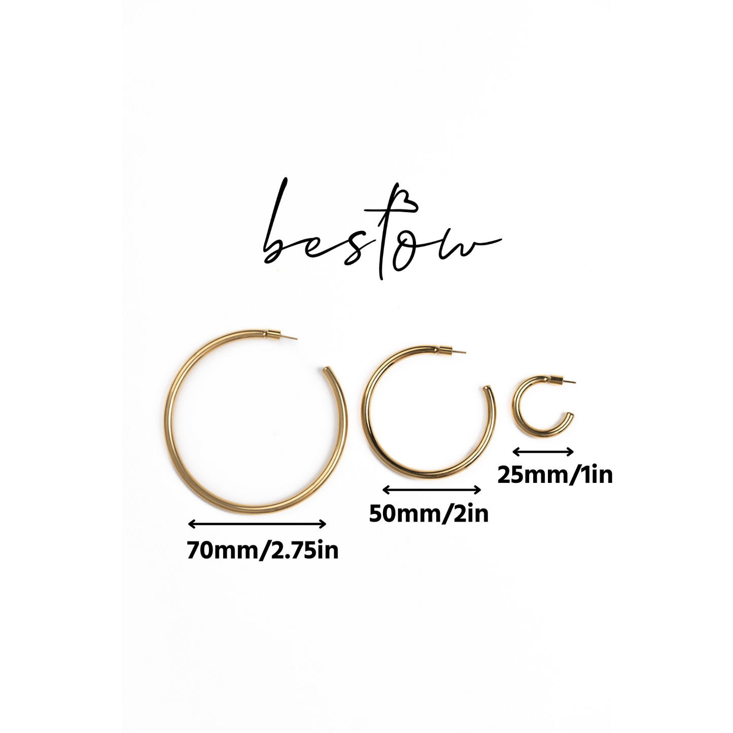 Bestow Classic Hoops - 2.75in (Gold)
