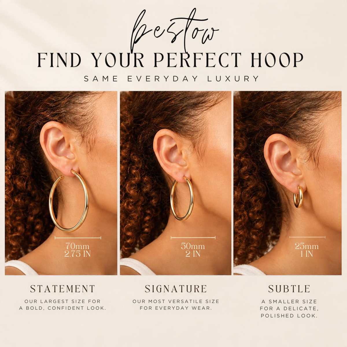 Bestow Classic Hoops - 1in (Gold)