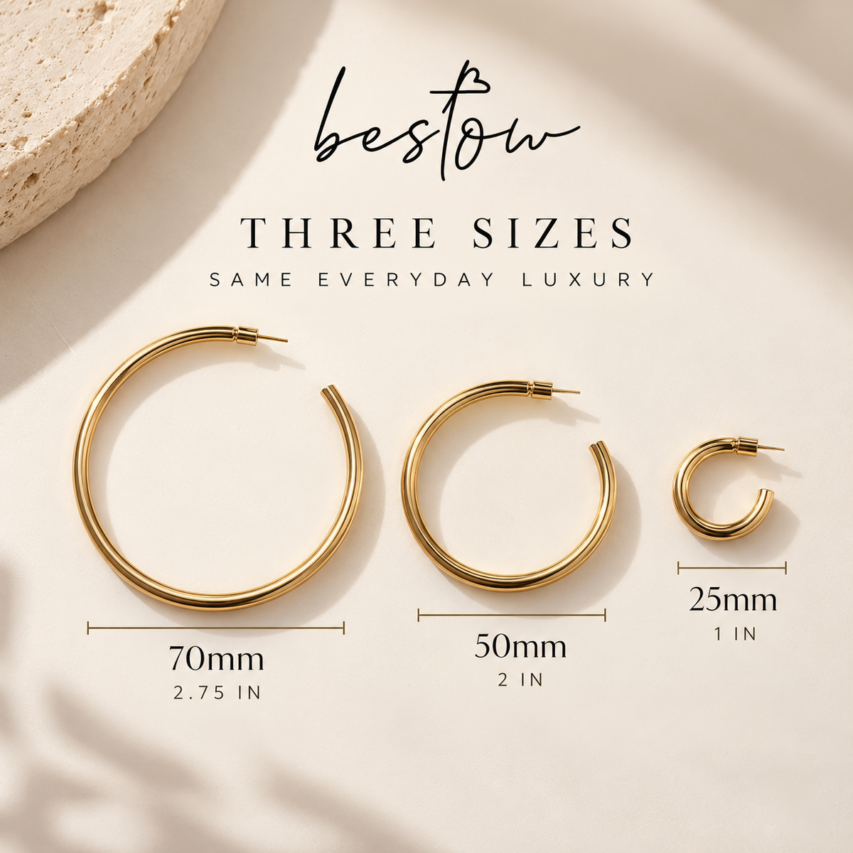 Bestow Classic Hoops - 1in (Gold)