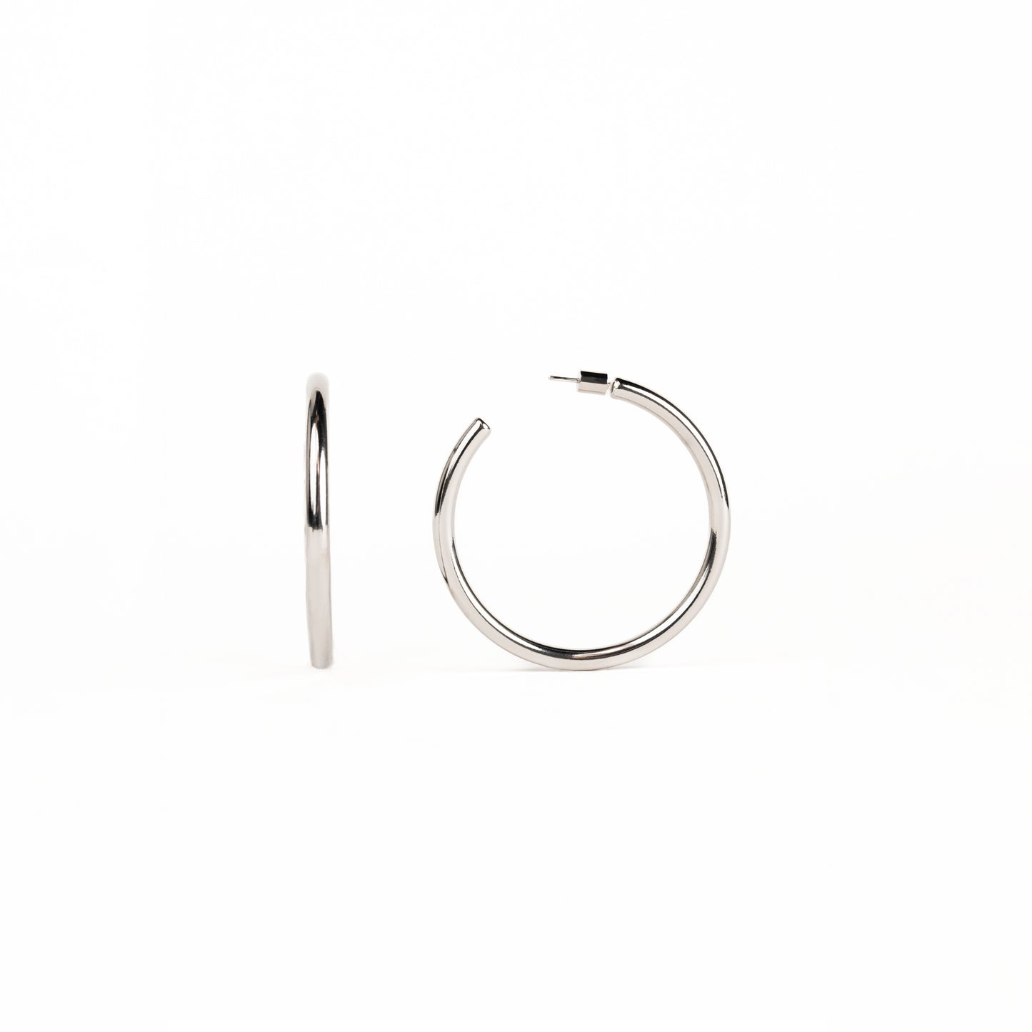 Bestow Classic Hoops - Silver (3 Sizes)