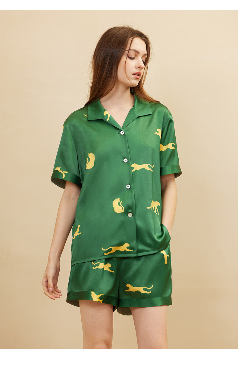 Short Sleeve 100% Mulberry Silk Pajama Set – Women's Sleepwear Loungewear
