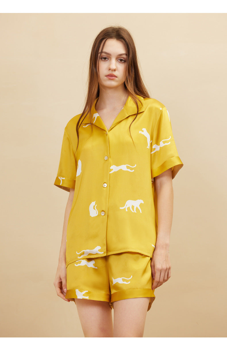 Short Sleeve 100% Mulberry Silk Pajama Set – Women's Sleepwear Loungewear