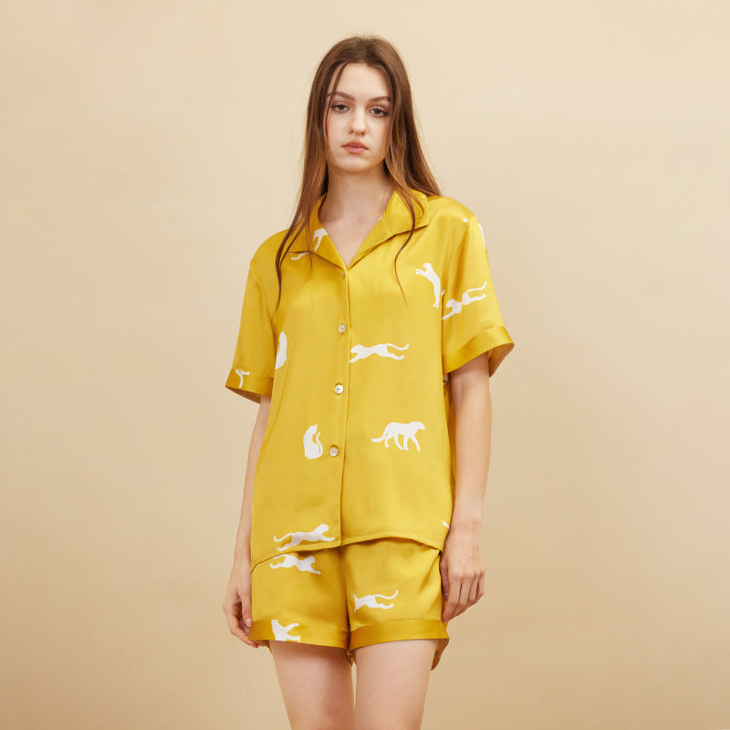 Short Sleeve 100% Mulberry Silk Pajama Set – Women's Sleepwear Loungewear