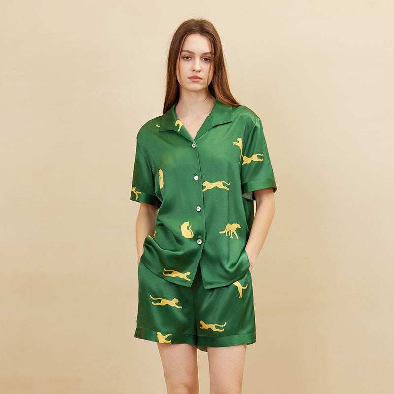 Short Sleeve 100% Mulberry Silk Pajama Set – Women's Sleepwear Loungewear