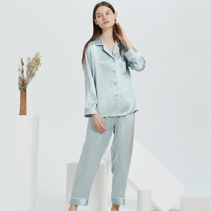 22 Momme Long Sleeve 100% Mulberry Silk Pajama Set – Women's Sleepwear Loungewear