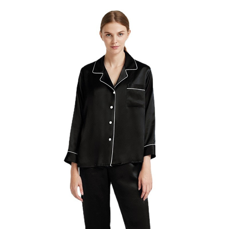 22 Momme Long Sleeve 100% Mulberry Silk Pajama Set – Women's Sleepwear Loungewear