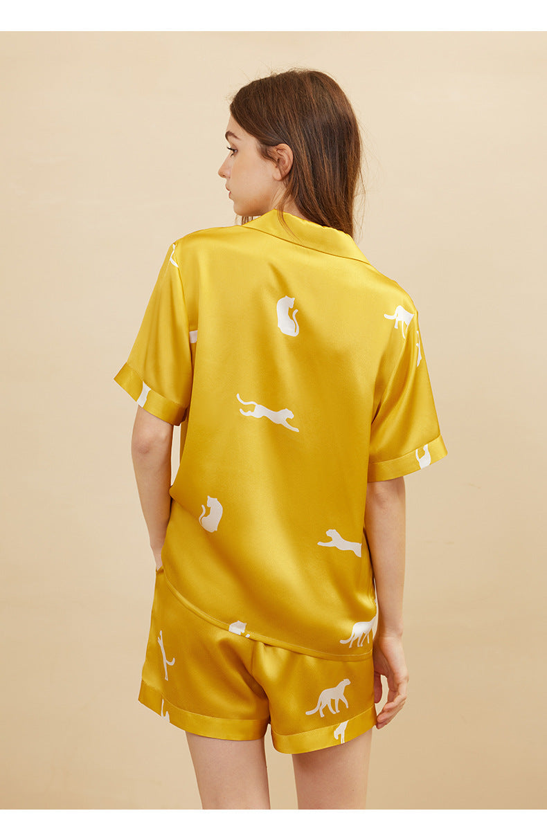 Short Sleeve 100% Mulberry Silk Pajama Set – Women's Sleepwear Loungewear