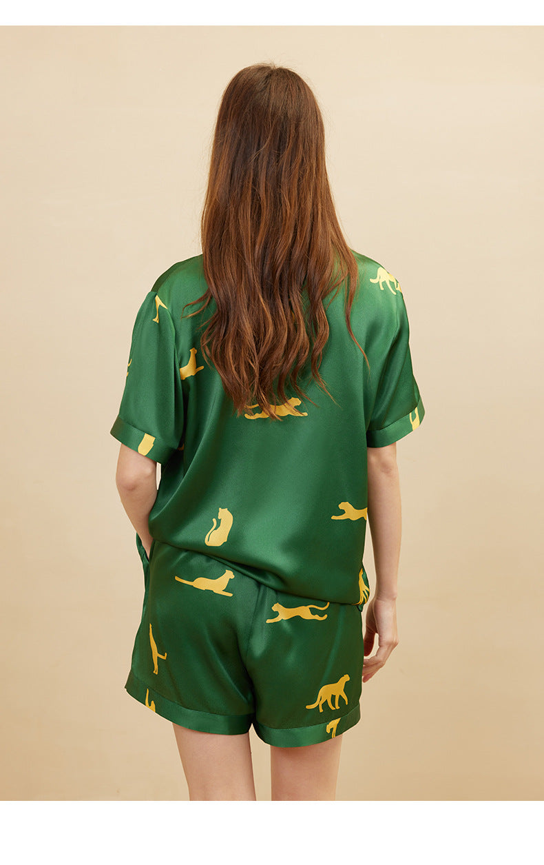 Short Sleeve 100% Mulberry Silk Pajama Set – Women's Sleepwear Loungewear