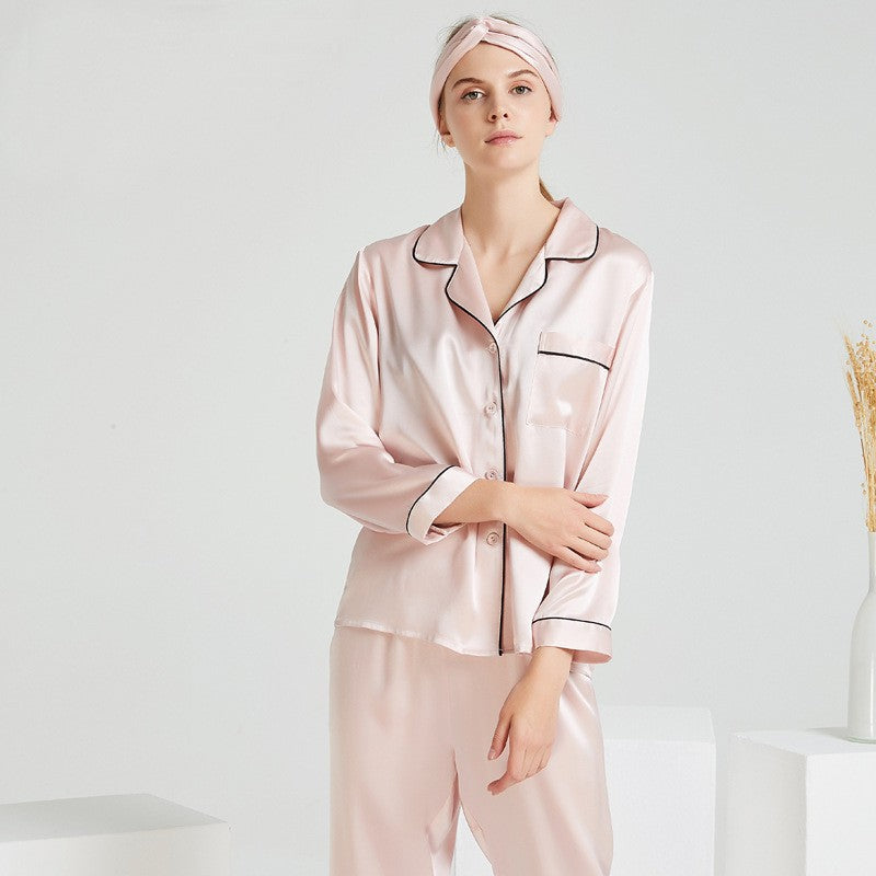 22 Momme Long Sleeve 100% Mulberry Silk Pajama Set – Women's Sleepwear Loungewear